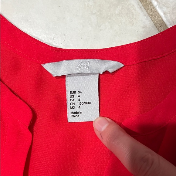 H&M Vibrant Red Ruffle Mini Dress - Picture 2 of 5